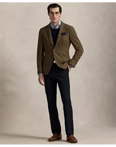 Мужские брюки Manhasset прямого кроя с эластичной тканью, черный Polo ralph lauren