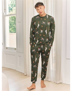 Футбольные собаки пижамный комплект с круглым вырезом, Green Chelsea peers