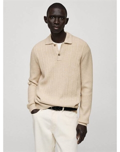 Поло с длинными рукавами Regular Fit от Marys, Light Beige Mango