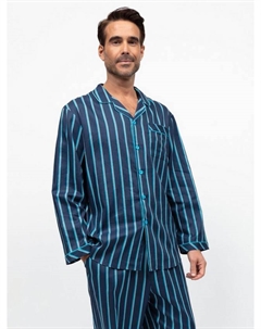 Топ для пижамы из хлопка и модала с принтом в полоску, Navy Cyberjammies