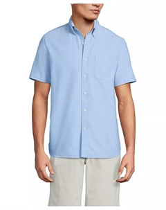 Мужская короткая рубашка Sail Rigger Oxford, синий Lands' end