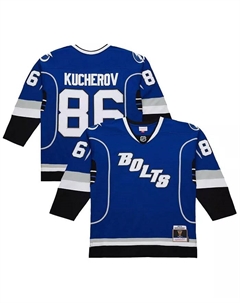 Мужская футболка Tampa Bay Lightning Nikita Kucherov синего цвета, сезон 2013-14, Power Play Mitchell and ness