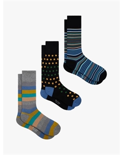 Узорчатые носки из хлопкового микса, Pack of 3, Multi Paul smith