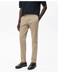 Мужские брюки чино Barna Slim-Fit из твила, загар/бежевый Mango
