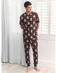 Пижамный комплект с принтом "аргайл" и мишками Chelsea peers