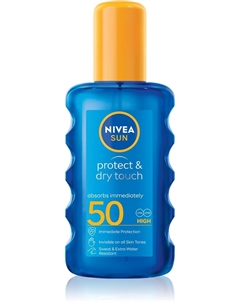Солнцезащитный спрей с защитой от солнца, не оставляющий следов, SPF 50, 200 мл Nivea