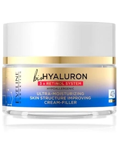 Крем для лица Eveline Bio Hyaluron 3x Retinol System Moisturising Face Cream Filler 40+ 50ml Eveline cosmetics