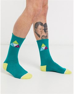 Зеленые носки с треугольником Huf