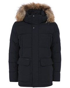 Утепленная куртка с отделкой мехом енота Clasna