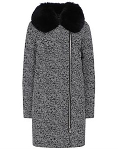 Утепленное пальто с отделкой чернобуркой Снежная королева