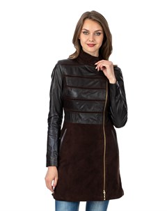 Женское кожаное пальто из натуральной кожи с воротником Мосмеха