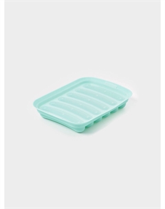 Форма для выпечки и приготовления сосисок, 6 ячеек, с крышкой, 17.5×13.5.2.8 см, силикон, бирюзовый Доляна