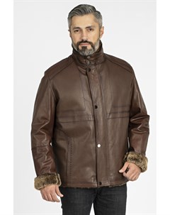 Мужская кожаная куртка из натуральной кожи на меху с воротником Мосмеха