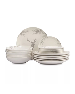 Сервиз обеденный олень и шишки 6 персон 18 предметов Anna lafarg