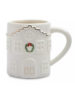 Кружка дом с венком 580 мл бело-золотистое Anna lafarg