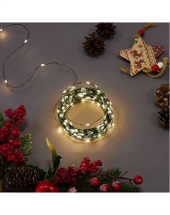 Гирлянда светодиодная роса ULD-S3000-300/DGA электрическая 30 м теплый белый свет 8 режимов 300 ламп цвет зеленый Uniel