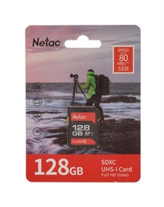 Карта памяти SecureDigital 128Gb Netac SDXC class 10 (NT02P600STN-128G-R)
