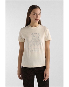 Футболка хлопковая со стразами Guess