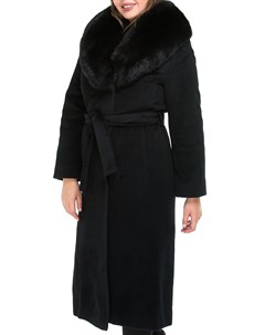 Женское пальто из текстиля с воротником отделка песец Мосмеха