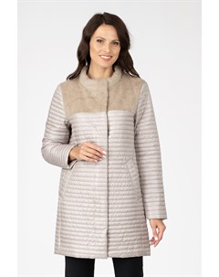 Женское пальто из текстиля без воротника отделка ангора Мосмеха
