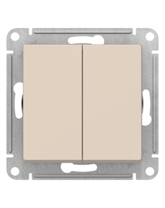 Переключатель AtlasDesign двухклавишный встраиваемый бежевый (ATN000273) Systeme electric