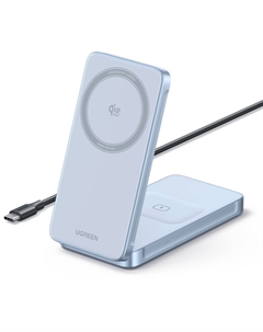 Беспроводное зарядное устройство W756, Wireless 2-in-1, 25Вт, серебристо-голубой Ugreen