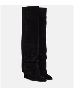 Ботинки Jane 100 до колена из замши, Black Paris texas