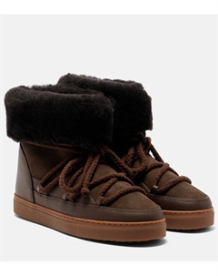 Классические высокие зимние ботинки из кожи и замши, Dark Brown Inuikii