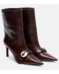 Кожаные ботинки до щиколотки с ремешком, Brown Coperni