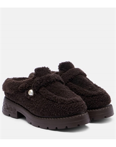 Ши платформенные мюли из овчины, Chocolate Jimmy choo