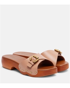 Женские кожаные сабо jeannette 40 с декоративными элементами, Blush Pink Chloe