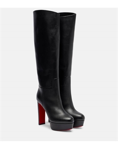 Loo 130 кожаные ботинки на платформе до колена, Black Christian louboutin
