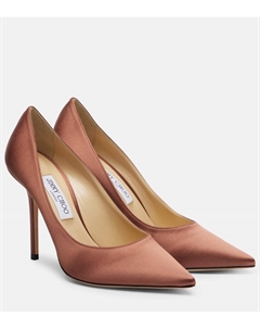Туфли-лодочки Love 100 из сатина, Cognac Jimmy choo