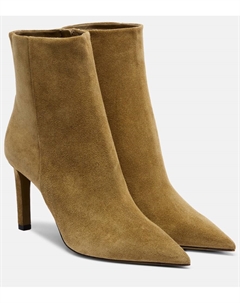 Ботинки Frankie 85 на щиколотку из замши, Caper Green Jimmy choo