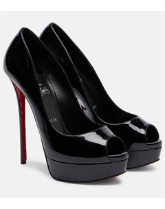 Туфли-лодочки Lady Z 160 с мыском и отделкой из лаковой кожи, Black/Lin Black Christian louboutin