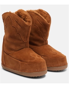 Ковбойские замшевые сапоги с вышивкой, Brown Inuikii