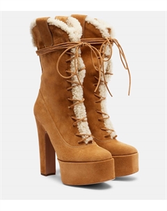 Ботинки Malena 145 на шнуровке из замши на платформе, Camel Paris texas