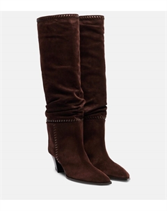 Ботинки Hart Stitch 60 до колена из замши, Chocolate Jimmy choo