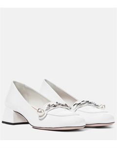 Декорированные лакированные лодочки, Bianco Miu miu