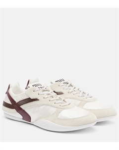 Кроссовки с замшевыми вставками Gymnasium, Bianco+Amaranto Miu miu