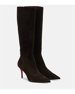 Замшевые сапоги до колена, Cafe Christian louboutin