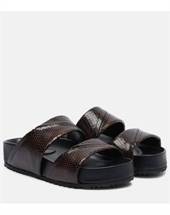 Кожаные сандалии на платформе, Dark Brown Dries van noten