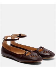 Балетки Misty из кожи с ажурными вырезами, Burnt Purple Chloe