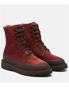 Ботинки Dolomite в стиле милитари из замши с подкладкой из овчины Le Monde Béryl, Burgundy Le monde beryl
