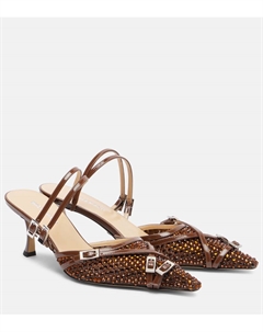 Crystal Net 65 мюли с кожаной отделкой, Brown Mach & mach