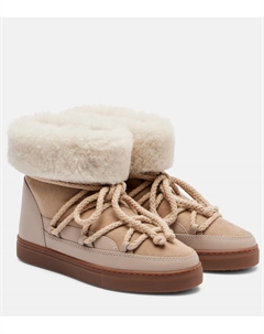 Классические замшевые зимние ботинки с отделкой из овчины, Beige Inuikii