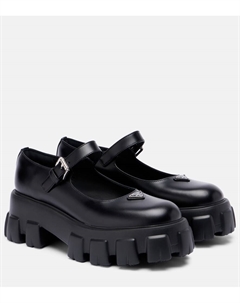 Мокасины монолит из кожи Mary Jane, Black Prada