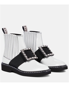 Ботинки Chelsea Viv' Rangers из гладкой кожи, Bianco Roger vivier