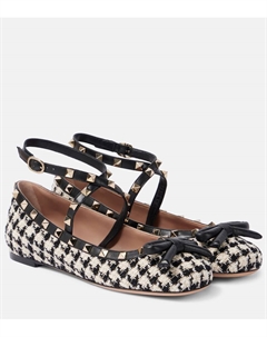 Балетки с пайетками, Latte-Nero/Nero Valentino garavani