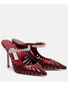 Bing 100 мюли из металлизированной кожи и сетки, Deep Merlo Jimmy choo